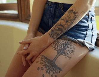 Female:9feridnqdr8= Leg Tattoo Ideas